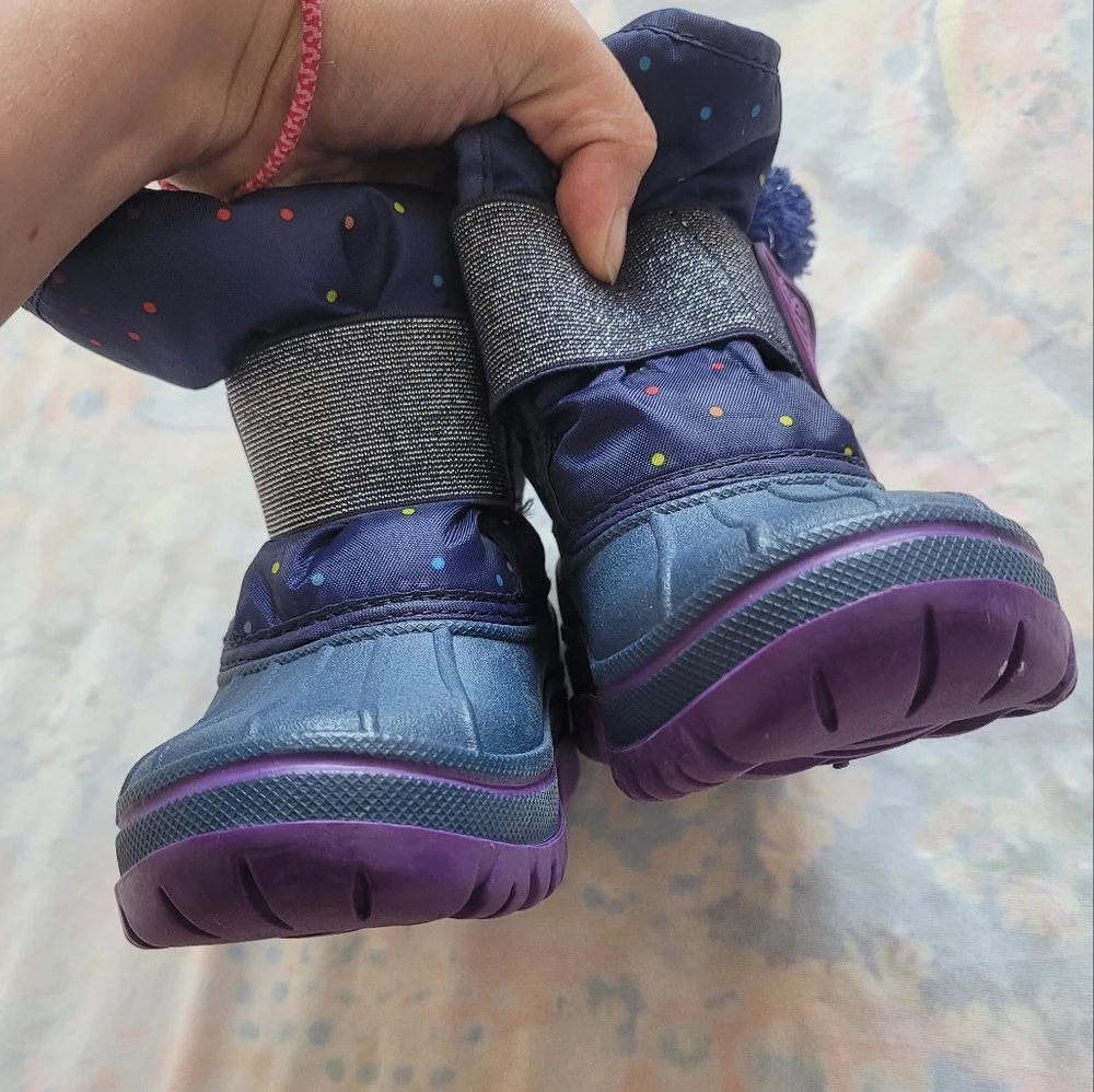 Cat & Jack Girls Blue Thermolite Snow Boots Size 7